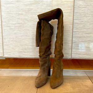 Zara woman over knee suede boots size 38 7.5